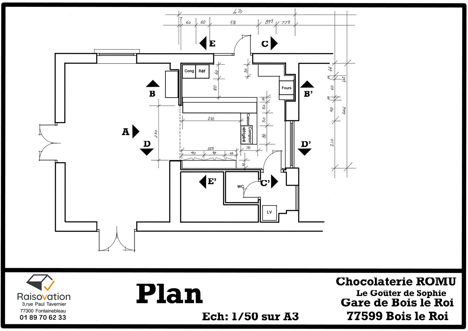 Plan de coupe et détails